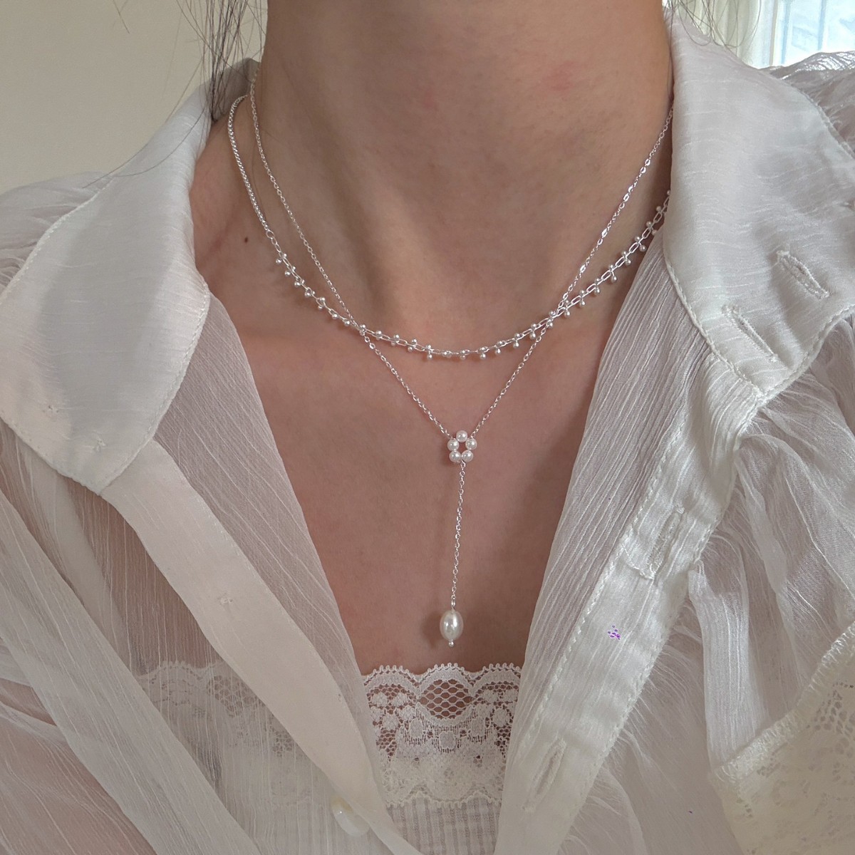 Bean fruit pendant necklace stacking pull neck chain design for women
