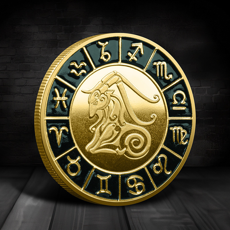Twelve Zodiac Commemorative Medal 12 Pieces Full Set Coin Zodiac Commemorative Coin Lucky Coin Zodiac Twelve Palace Collection