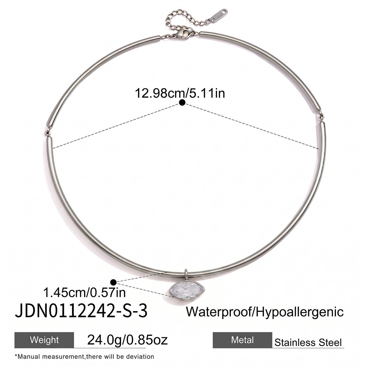 Jieding zircon pendant stainless steel collar women titanium steel necklace accessories women niche accessories
