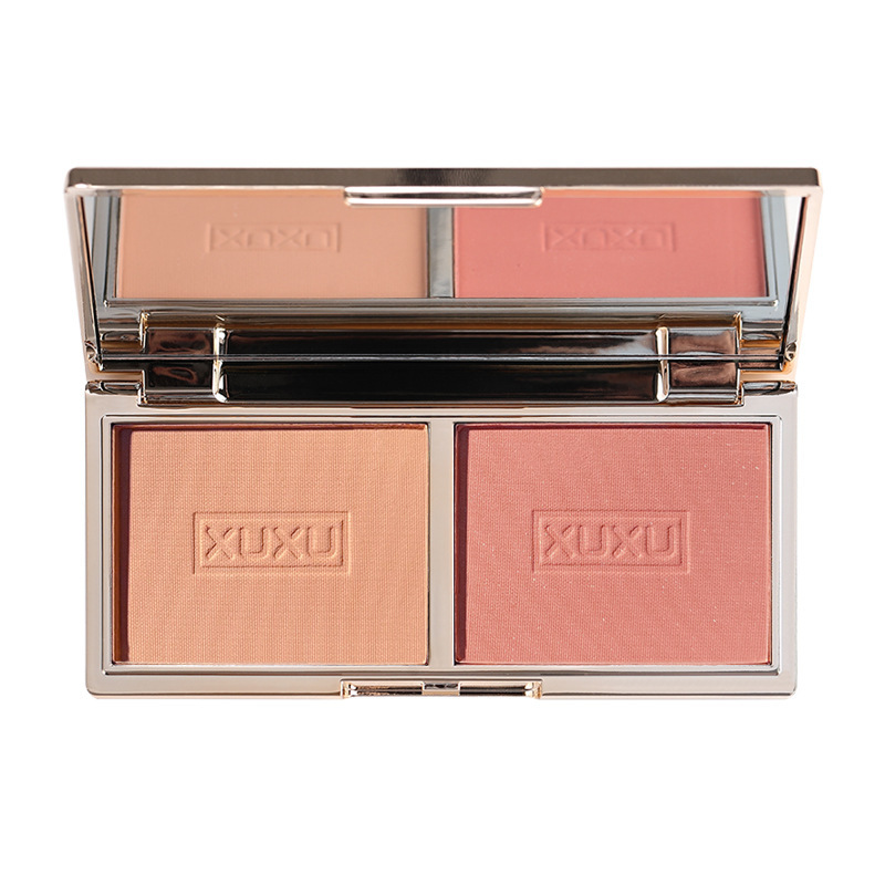 XUXU Flower Fairy Two-Color Blush Matte Natural Contour Rouge Sunburn Look 2022 New Blush Palette