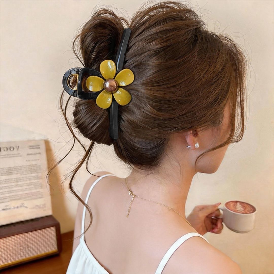 Unique beautiful claw clip for women large size for thick hair delicate back of head bun shark clip hair accessory