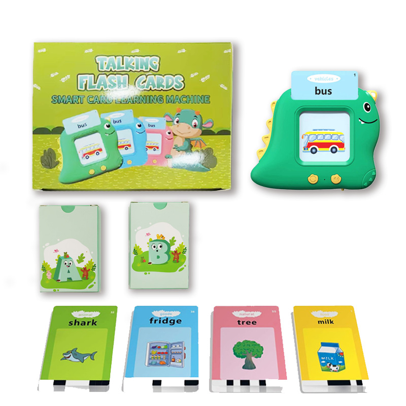 Dinosaur Card Machine English Spanish Bilingual Children's Enlightenment Foreign Language Learning Card Insert Machine Educational Toy