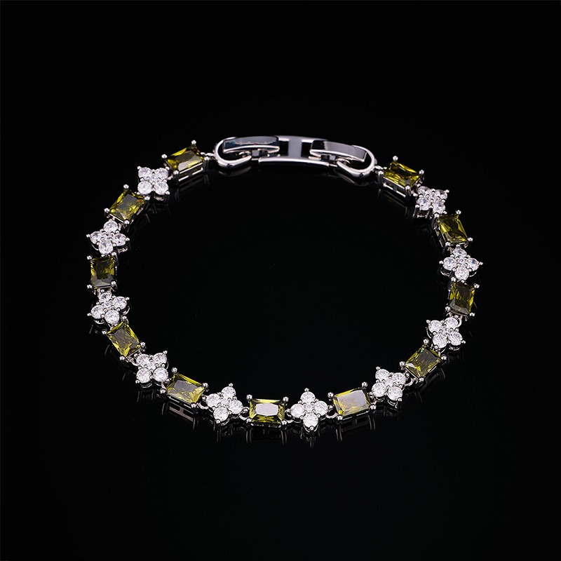 Candy Dopamine Zircon Inlaid Geometric Drop Delicate Bracelet Niche Jewelry for Women