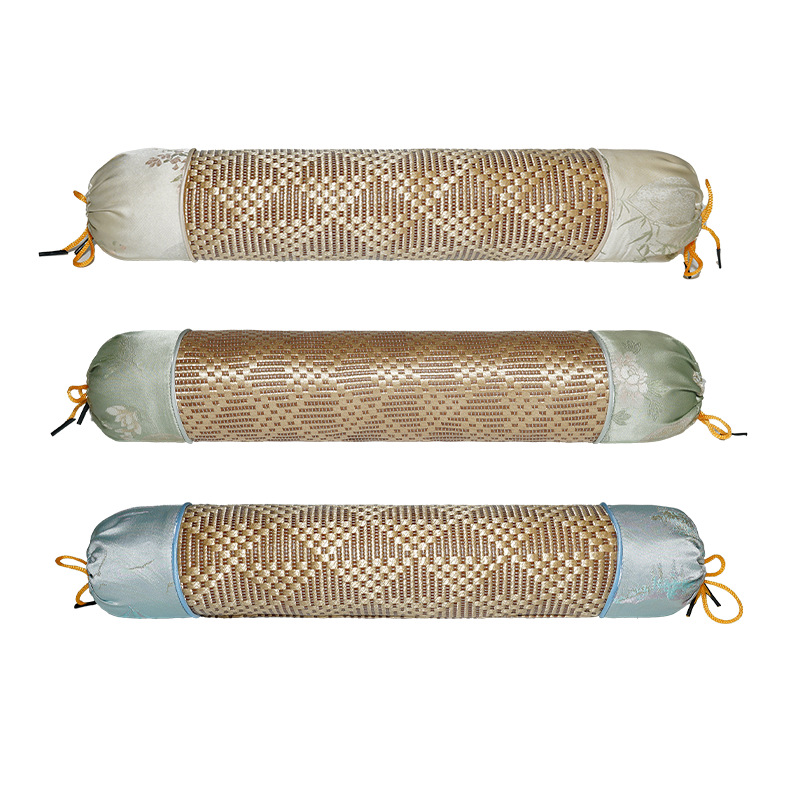 Rattan Mat Ice Silk Cylindrical Pillow Mugwort Pillow Rattan Mat Cervical Pillow Neck Protection Pillow Cool Mat Pillow