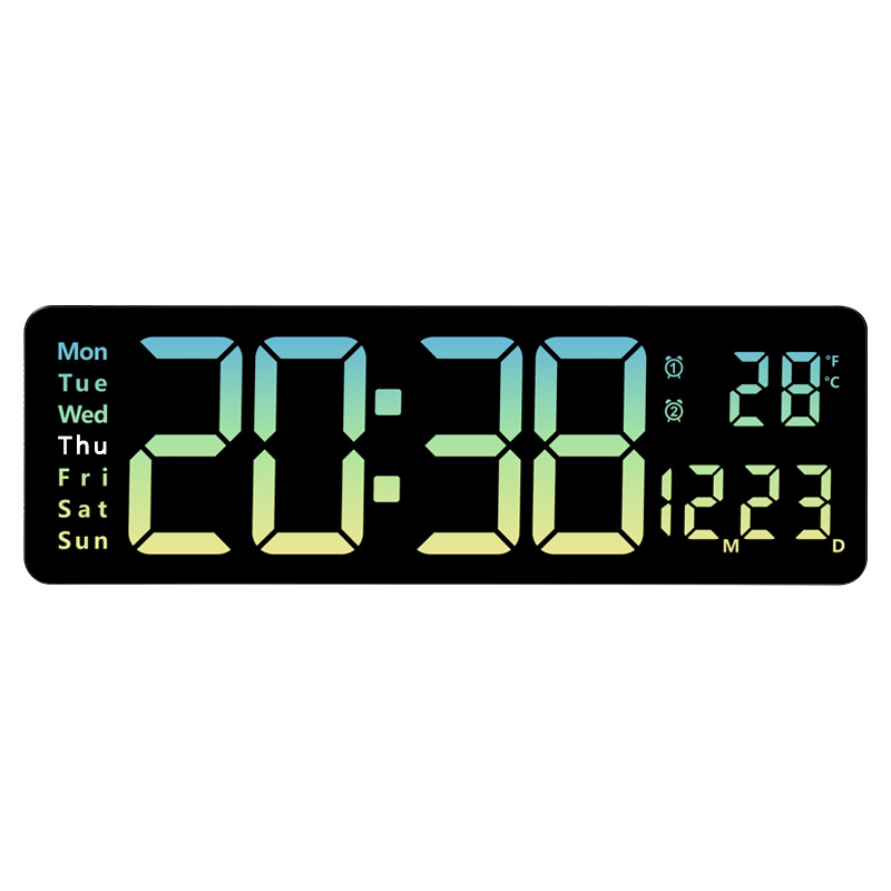 16 Inch Large Screen Function Display Clock Nordic Digital Clock Simple Living Room Wall Clock LED Wall Clock 6626