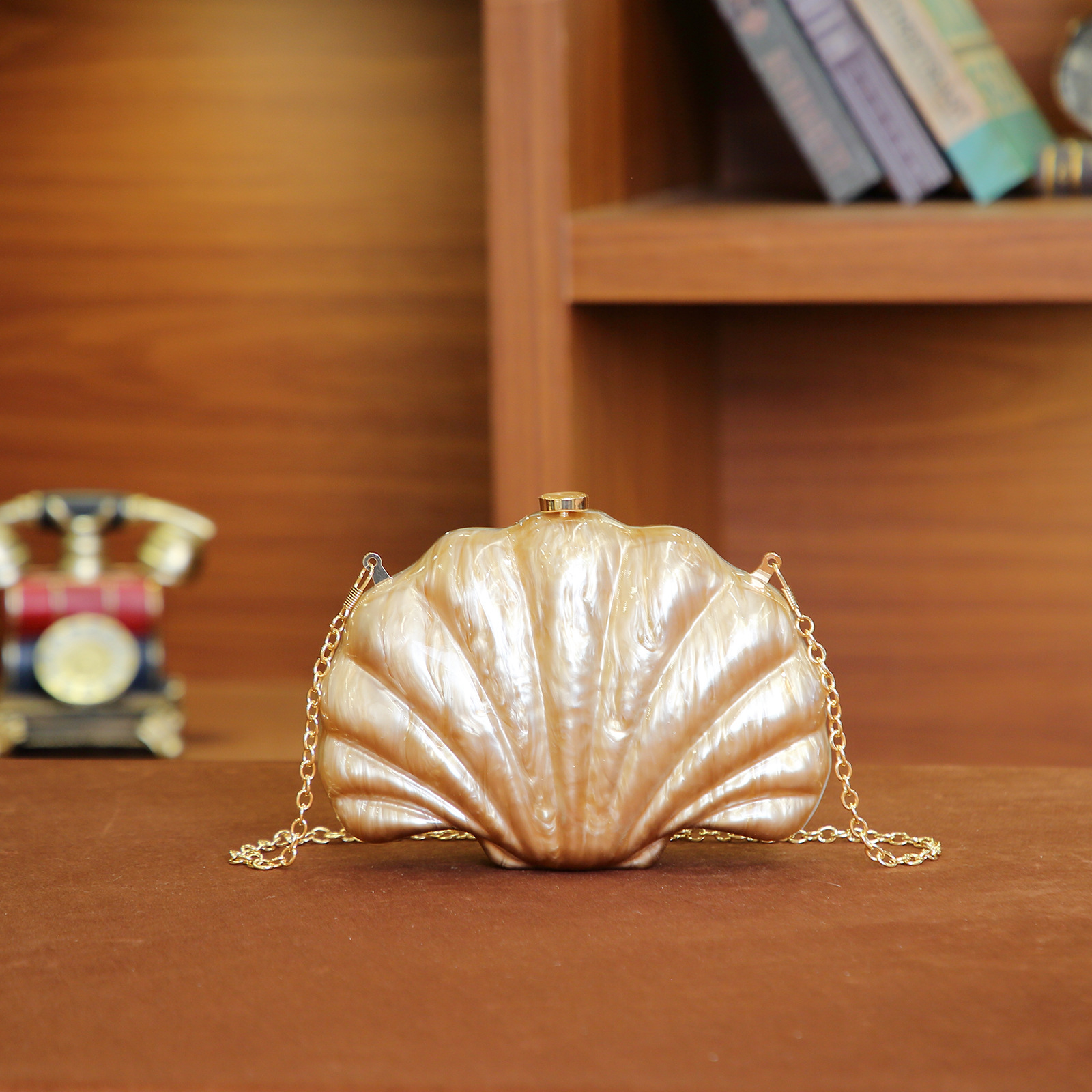 2024 New Shell Bag Natural Multicolor Evening Bag Clutch Bag Chain Shoulder Crossbody Bag Women