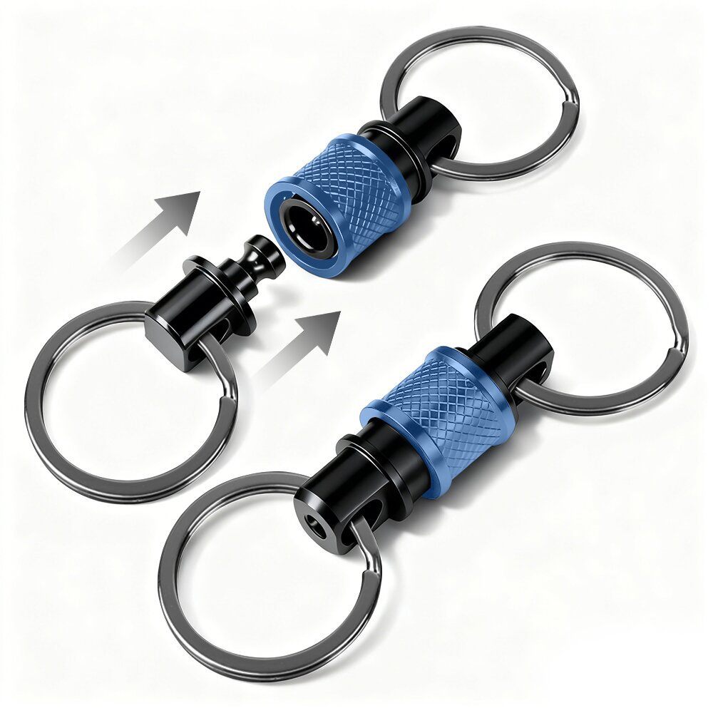 Mini Portable Ultra-light Aluminum Alloy Universal Buckle Outdoor Convenient Hanging Buckle 360-degree Rotating Detachable Keychain