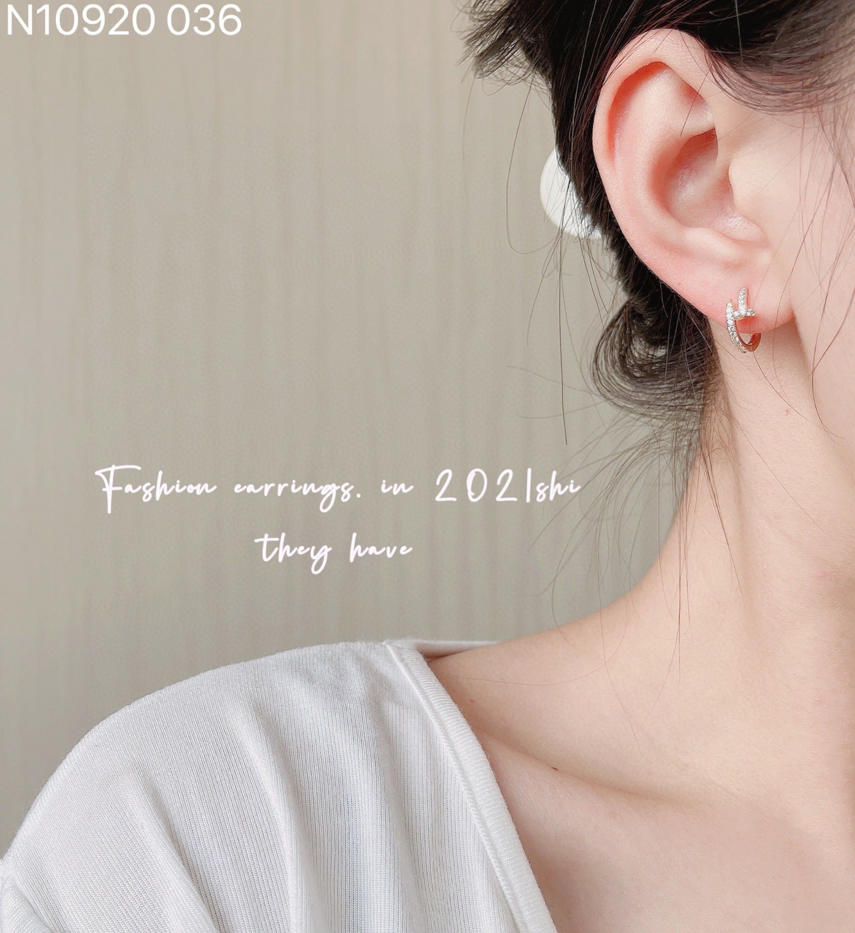 Oubiyabi New Sweet Minimalist Nail Ear Cuff Tassel Lady Earrings 7528