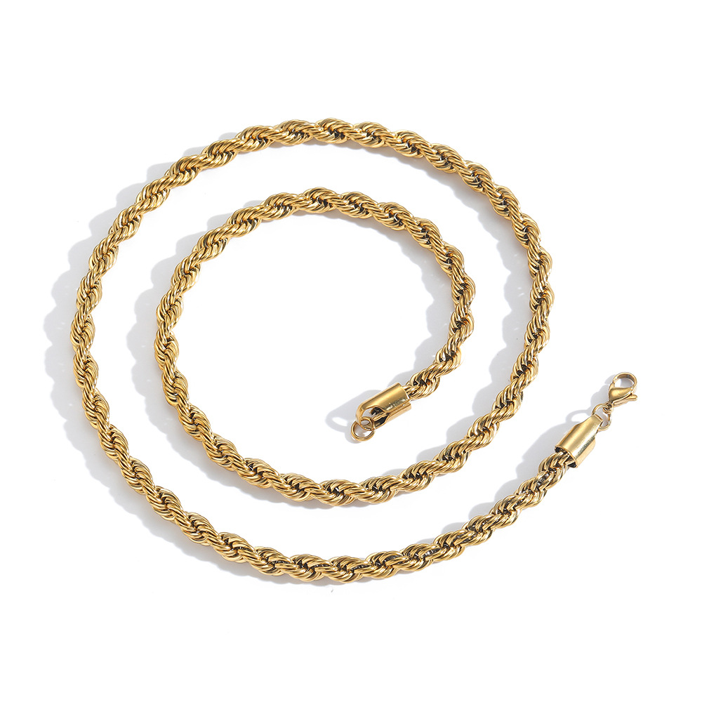 2mm 3mm 4mm 5mm 6mm twisted chain multiple lengths stainless steel twisted chain vacuum plated