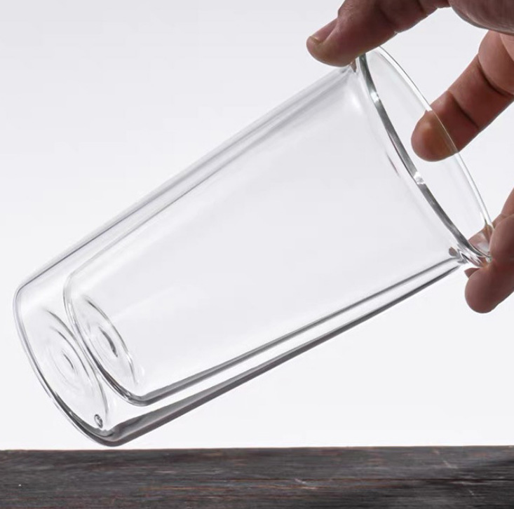 Heat-resistant double-layer insulated glass water cup, coffee cup, water cup, milk drink cup, milkshake, milk tea, coffee cup