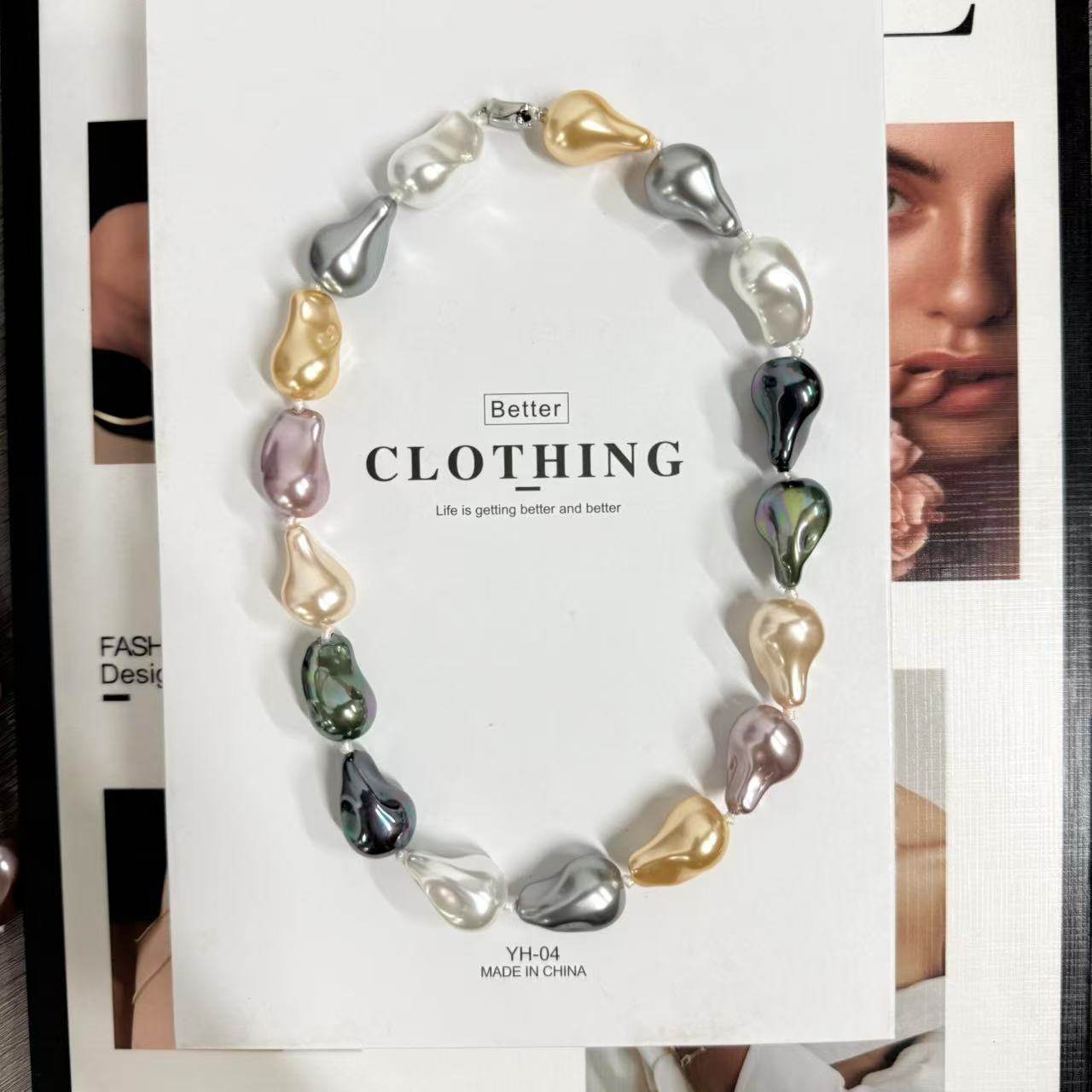 Irregular Baroque Pearl Necklace Women's Necklace Accessories Sweater Chain Jewelry
