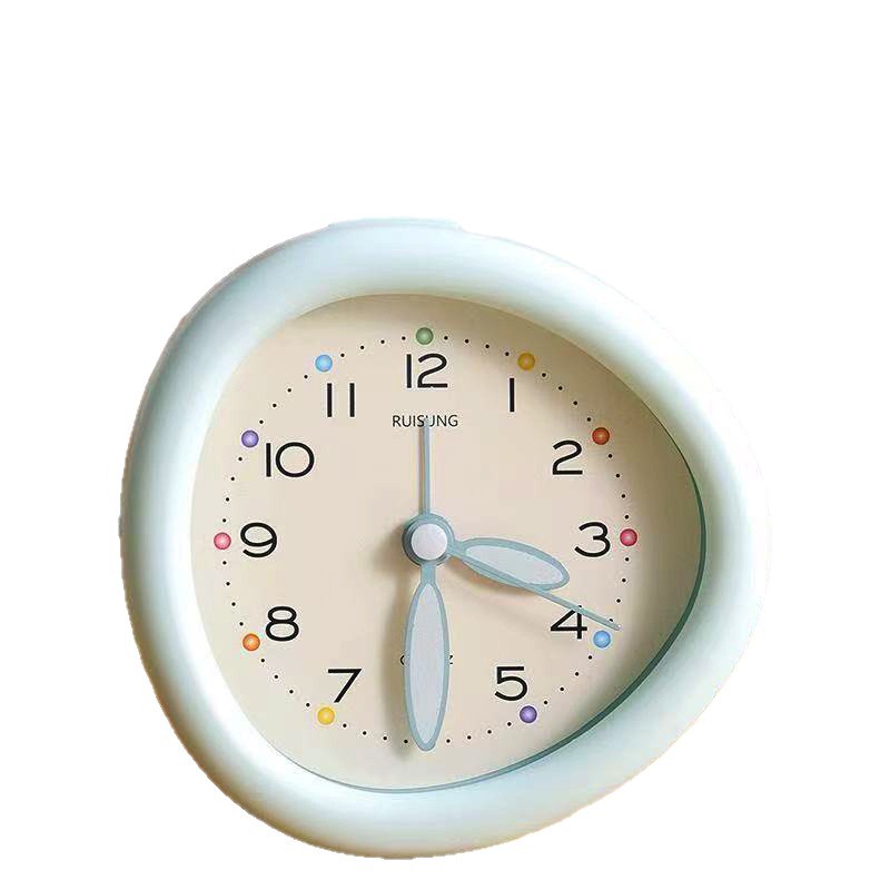 Japanese and Korean Desktop Clock, Tabletop Silent Small Alarm Clock for School and Work