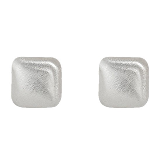 Vintage Retro Niche Oval Brushed Silver Earring Collection Ear Studs Ear Jewelry