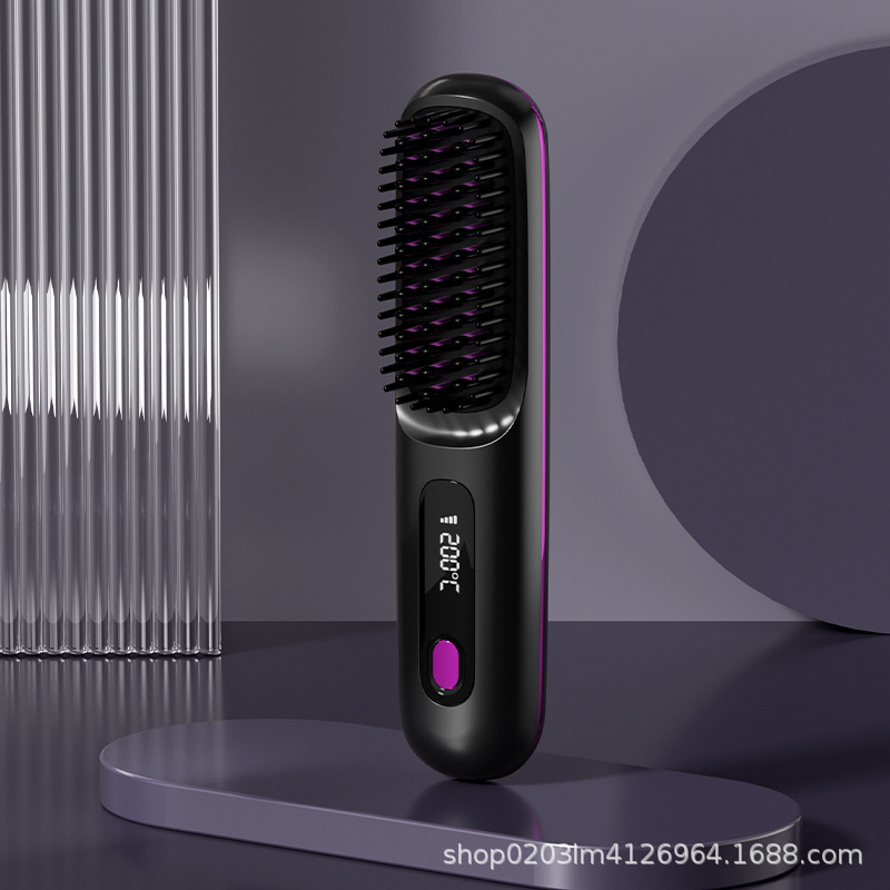 Wireless Straightening Comb Negative Ion Straightening Comb Portable Straightening Curling Dual Use Hair Comb