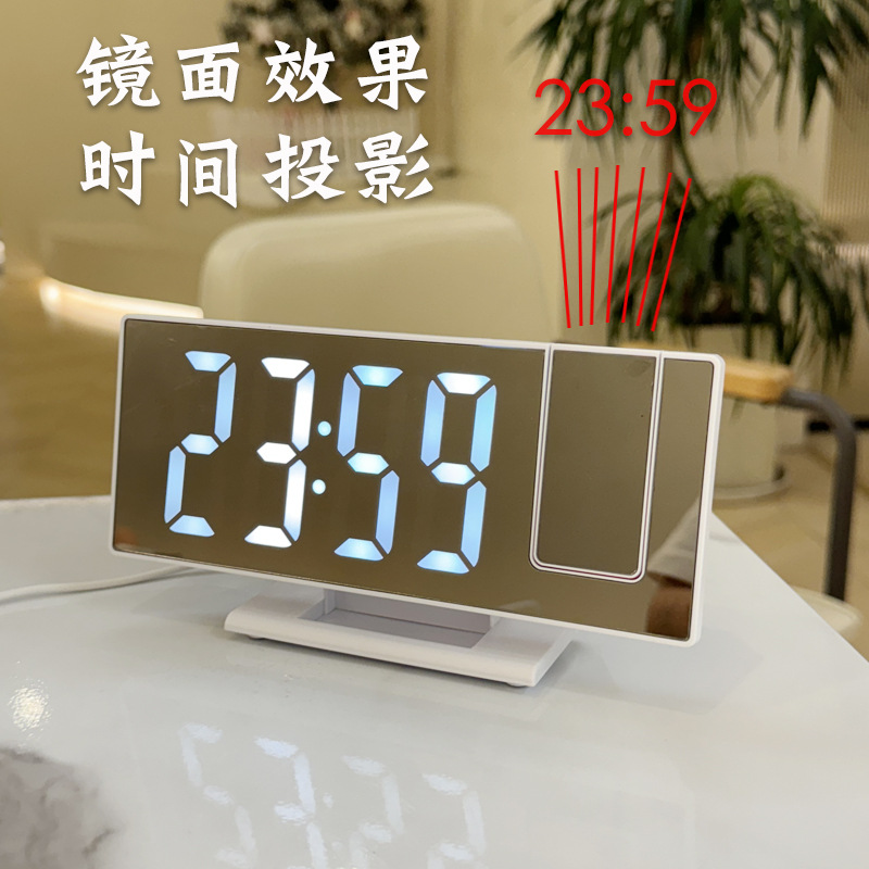 Mirror Projection Clock Alarm Clock Digital Temperature Time Projection Clock Desktop Living Room