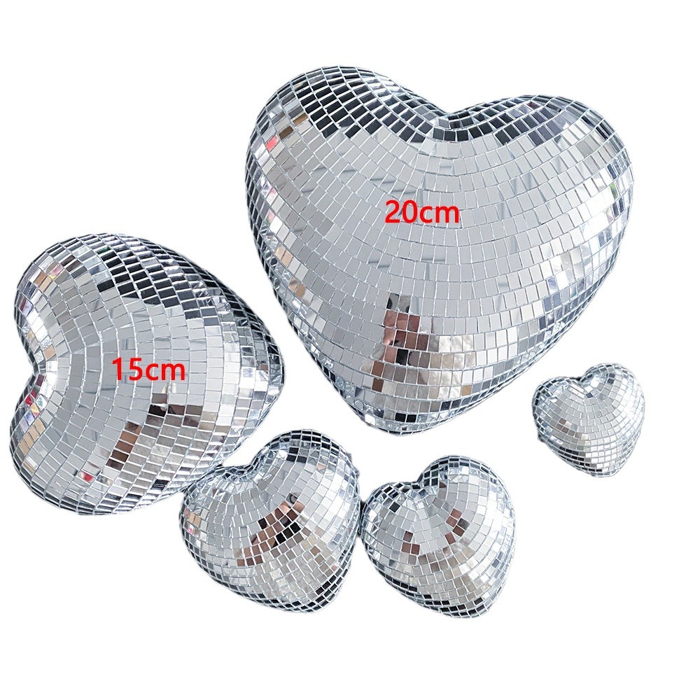Chain Love Heart Disco Ball Disco Heart Glass Decoration Party Reflective Atmosphere Product Christmas