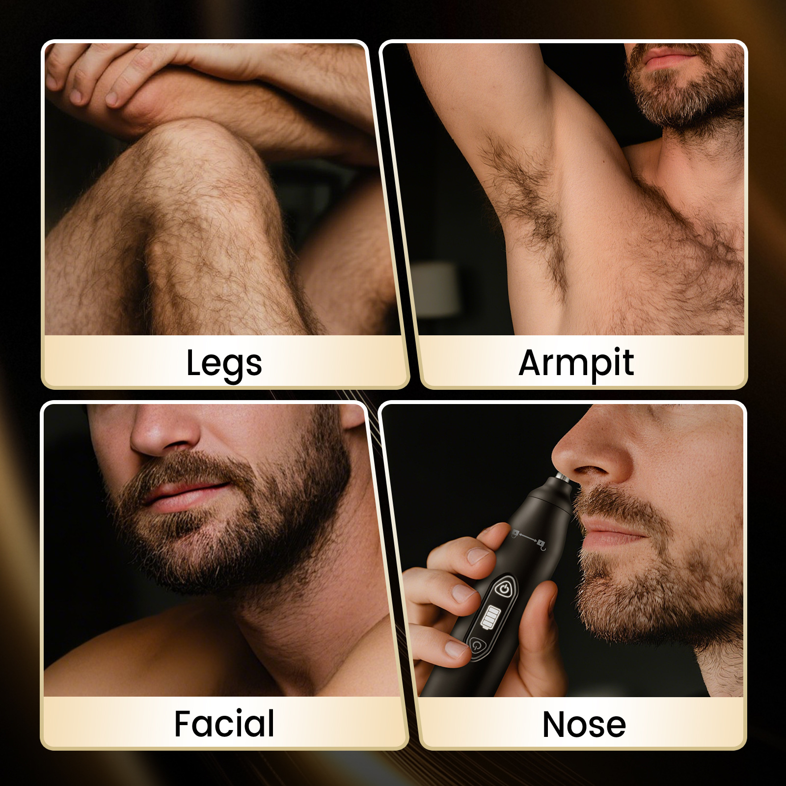 Electric Hair Trimmer 3-in-1 Depilator for Nose Hair, Armpit Hair Trimmer for Men and Women, Private Area Hair Removal Instrument