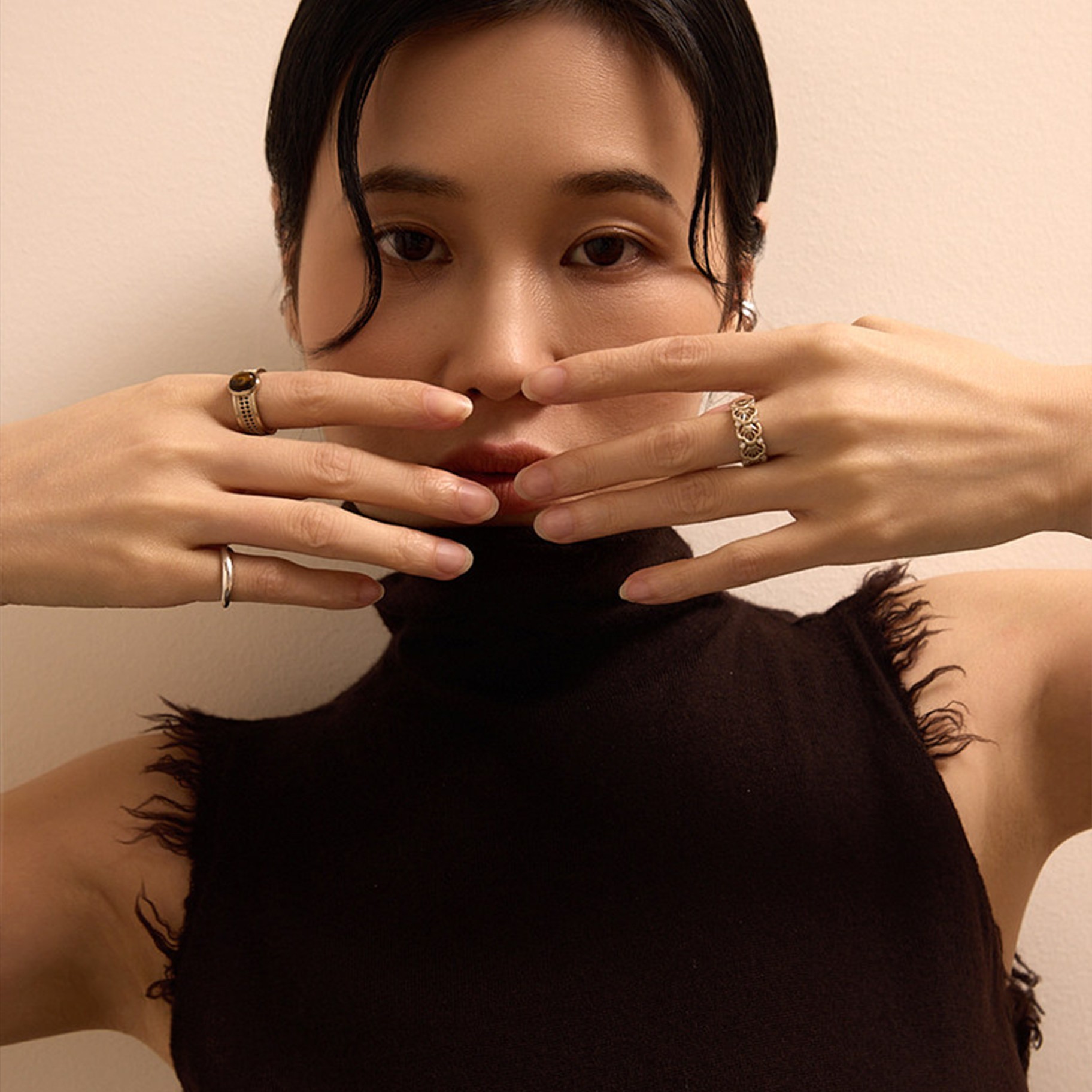Yinlv Ring Women 2026 New Niche Plain Circle Index Finger Ring Open Ring