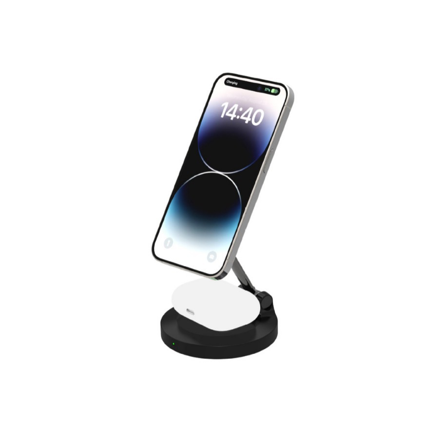 Qi2 Magnetic 15W Wireless Charger 2-in-1 Foldable Phone Wireless Charger for iPhone