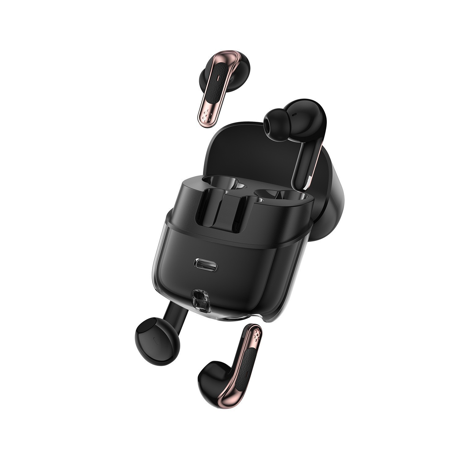 Private Mold J17 Open Ear TWS Earphones Digital Display Noise Cancelling Long Battery Life Low Latency Couple Bluetooth Earphones