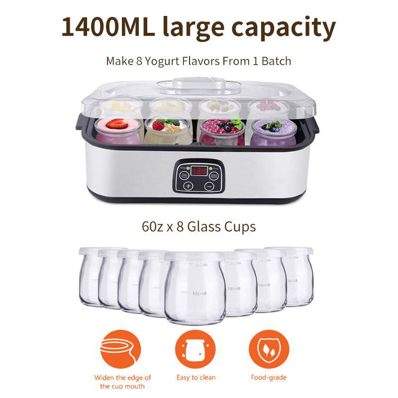 Eight-Cup Homemade Yogurt Fermentation Machine Breakfast Machine Commercial Jam Ice Cream Yogurt Maker YOGURT MAKER