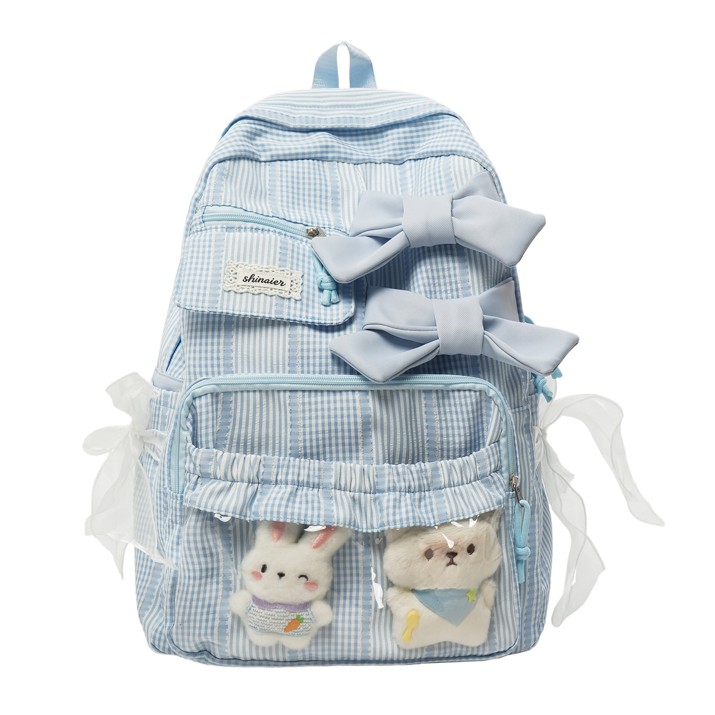Bow Backpack for Women New Campus Sweet Girl Commuter Backpack Large Capacity Double Shoulder Bag