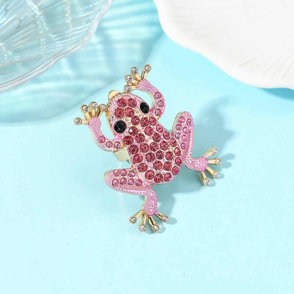 Cute animal metal bee niche exaggerated pearl open ring