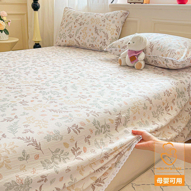 Class A mother-infant grade double-layer gauze bed sheet single piece 2026 new summer dormitory 1.5m quilt single pillowcase three-piece set 3