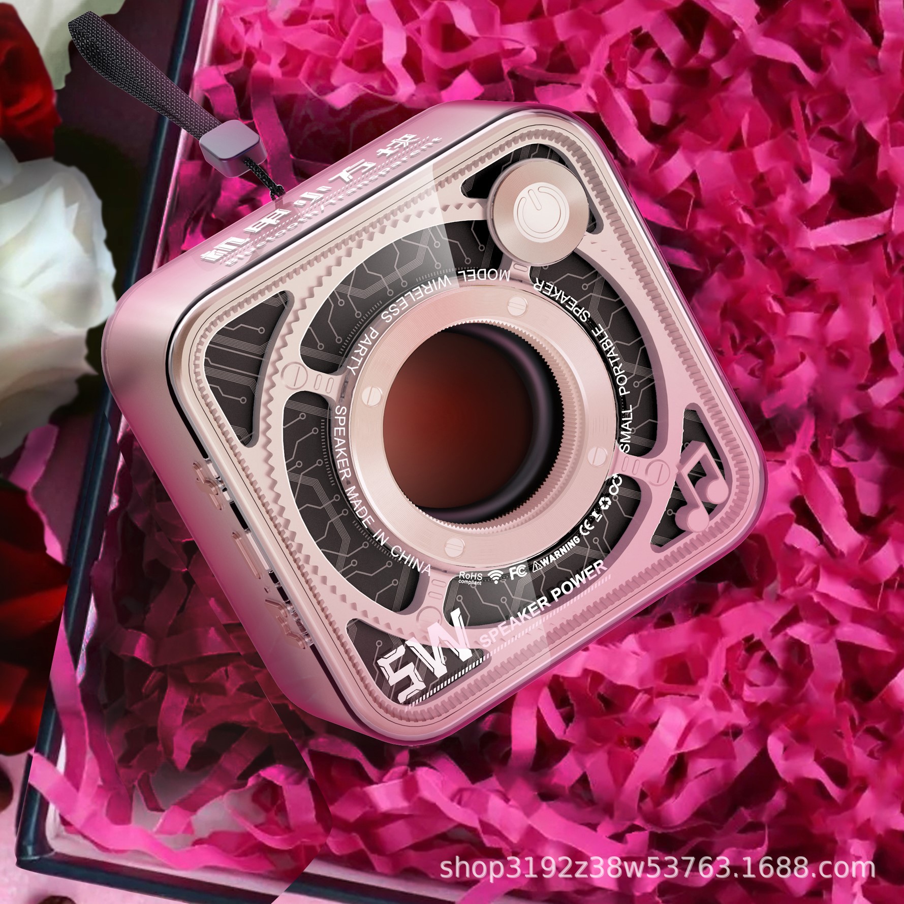 New 5W Transparent Mecha Style Small Steel Cannon Wireless Bluetooth Speaker Card Slot Portable Subwoofer Mini Speaker