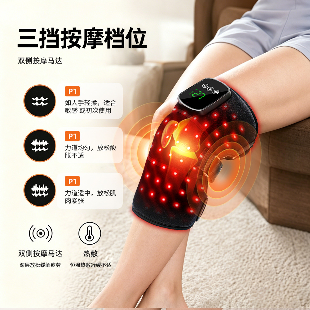Private Mold True Red Light Therapy Heating Knee Pad 44 660nm 850nm Infrared Lamp Beads Heat Compress Massage Knee Pad