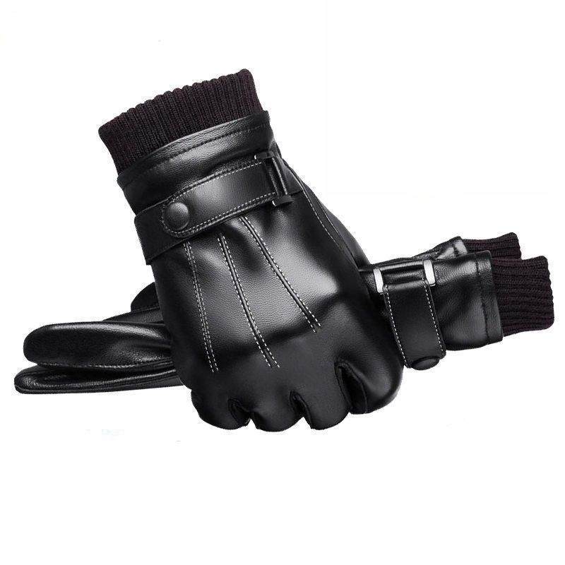 Autumn and winter warm gloves men's cold-proof outdoor riding gloves waterproof touch screen leather gloves ski gloves wholesale