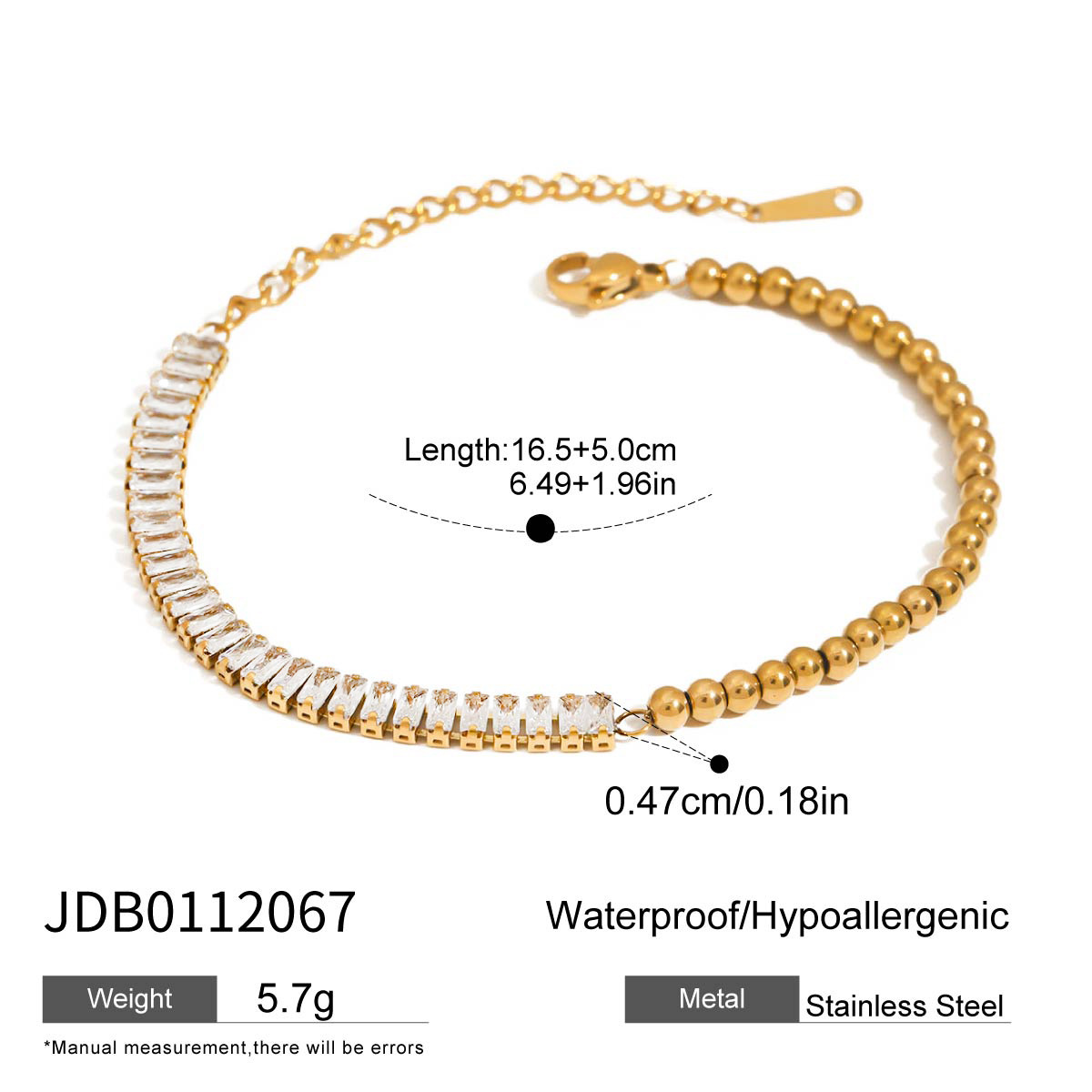 Jieding titanium steel accessories stainless steel stacking bracelet tennis chain niche bracelet