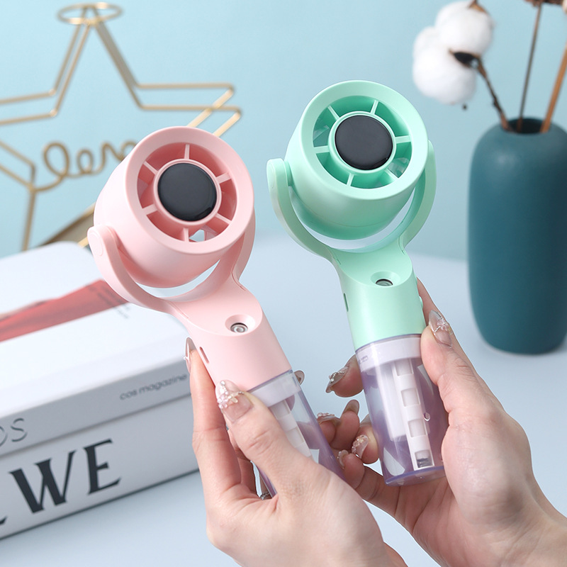 New Handheld Spray Fan Portable Mini USB Charging Outdoor Spray Humidifying Turbo Small Fan