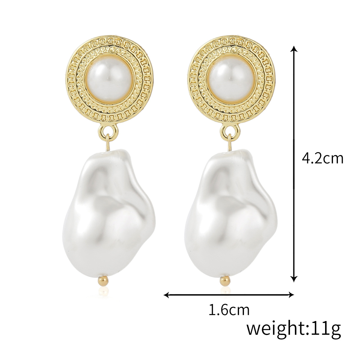 Exclusive long pearl earrings rhinestone irregular baroque pearl long earrings