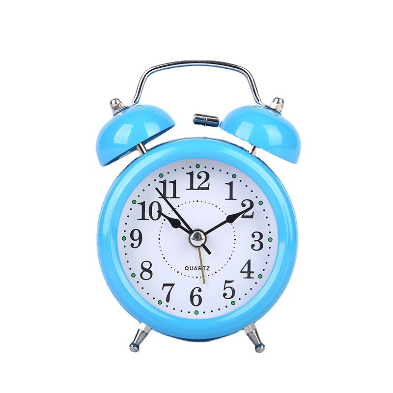 Promotional 3-Inch Metal Bell Alarm Clock Aishida High-Quality Silent Movement Loud Bell Dual-Ear Bell Clock