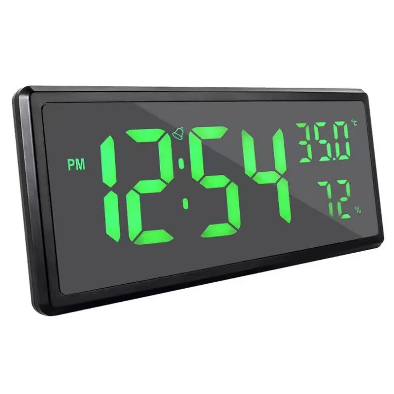 Large Screen LED Wall Clock Living Room Electronic Clock Home Temperature Humidity Clock Super Large Font Alarm Clock