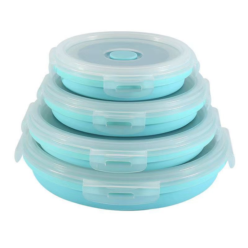 Food-grade folding silicone storage box, microwaveable lunch box, portable sealed meal box