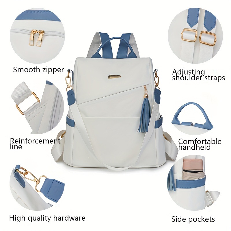 Women's anti-theft double-shoulder bag 2025 new soft leather dual-use large capacity travel backpack lightweight commuting backpack