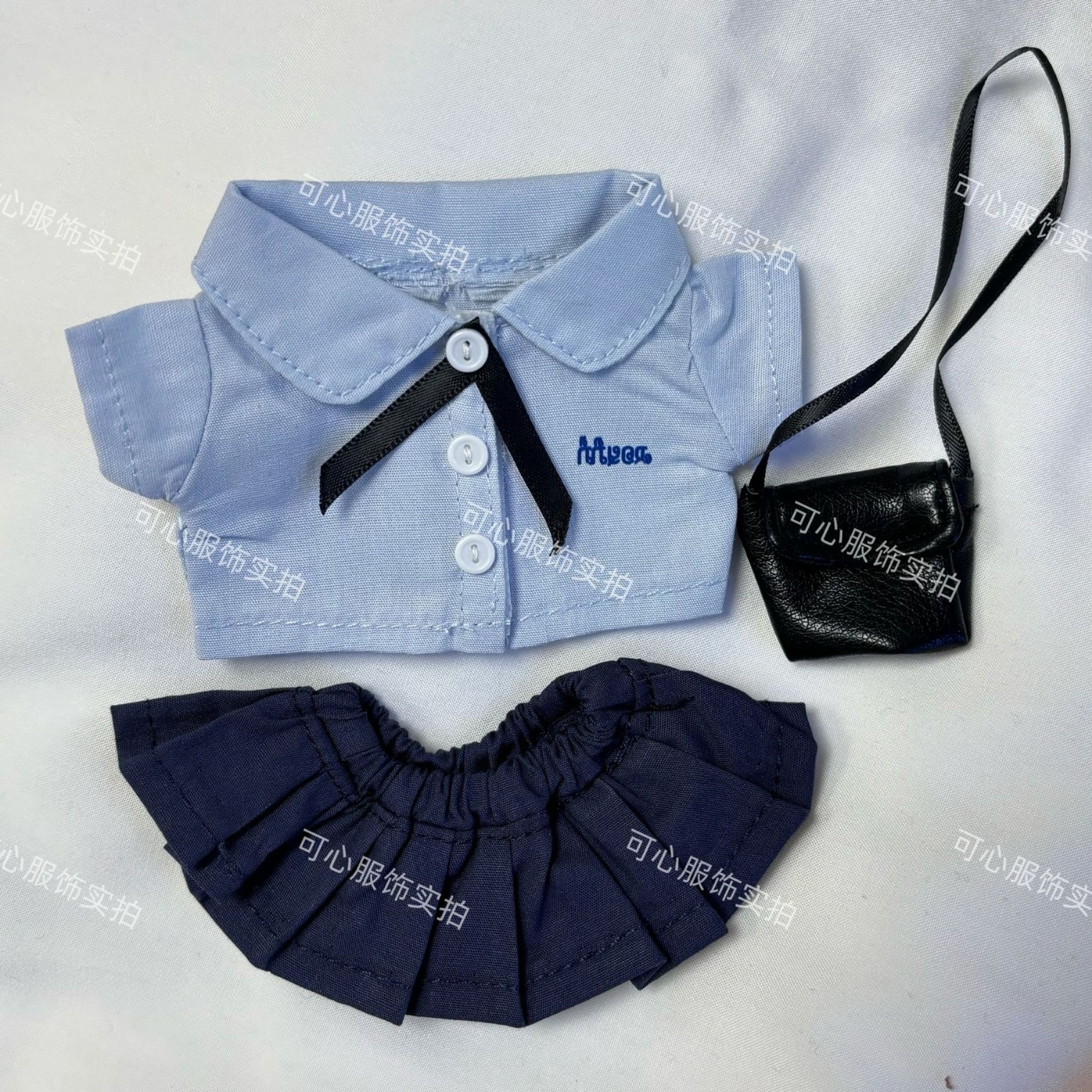 [Thai school uniform] Iabubu doll clothes Macaron 1st 2nd 3rd generation handmade cotton doll handmade shirt pleated skirt
