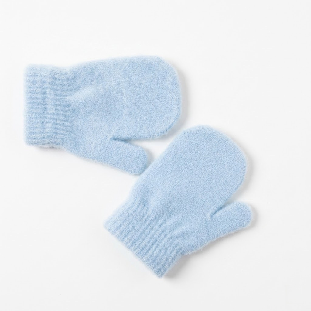 Winter Children's Crystal Velvet Warm Gloves Fleece-Lined Thickened Baby Full-Wrap Connected Anti-Scratch Gloves