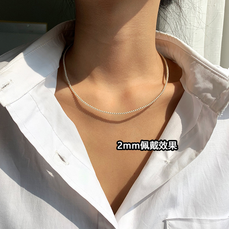 Austrian imported strong light ultra-fine milky pearl necklace women's simple clavicle chain niche neck chain women