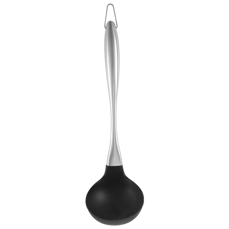 Stainless Steel Silicone Spatula Kitchen Utensils Food Grade Spatula Frying Spoon Spatula Soup Spoon Kitchen Home Non-Stick Pan Spatula Oil Control