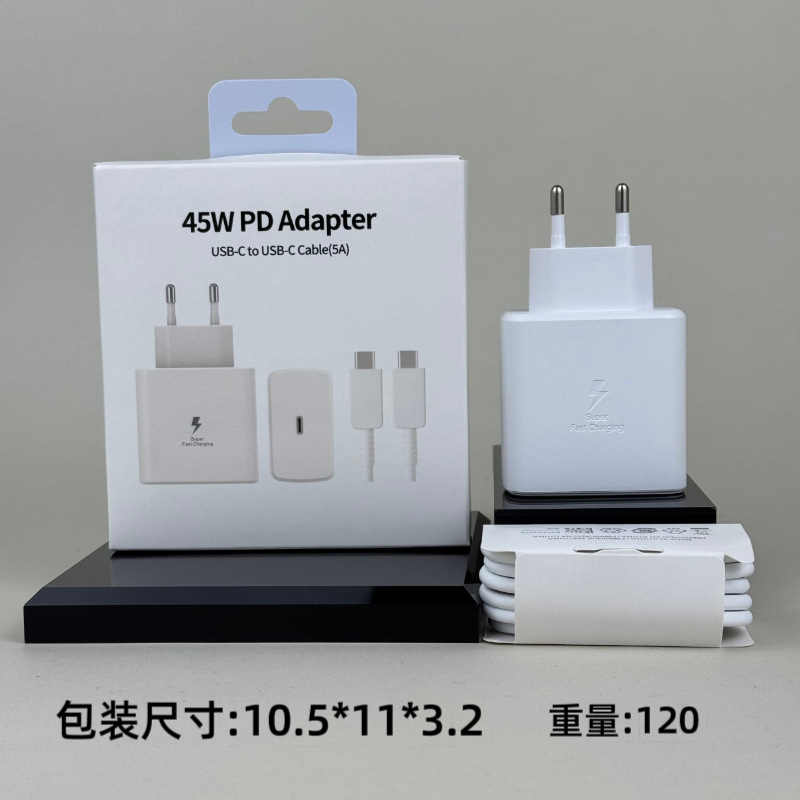 Applicable Samsung 45W Charger Mobile PD25W Charging Head European Standard T845 Fast Charging Head Original