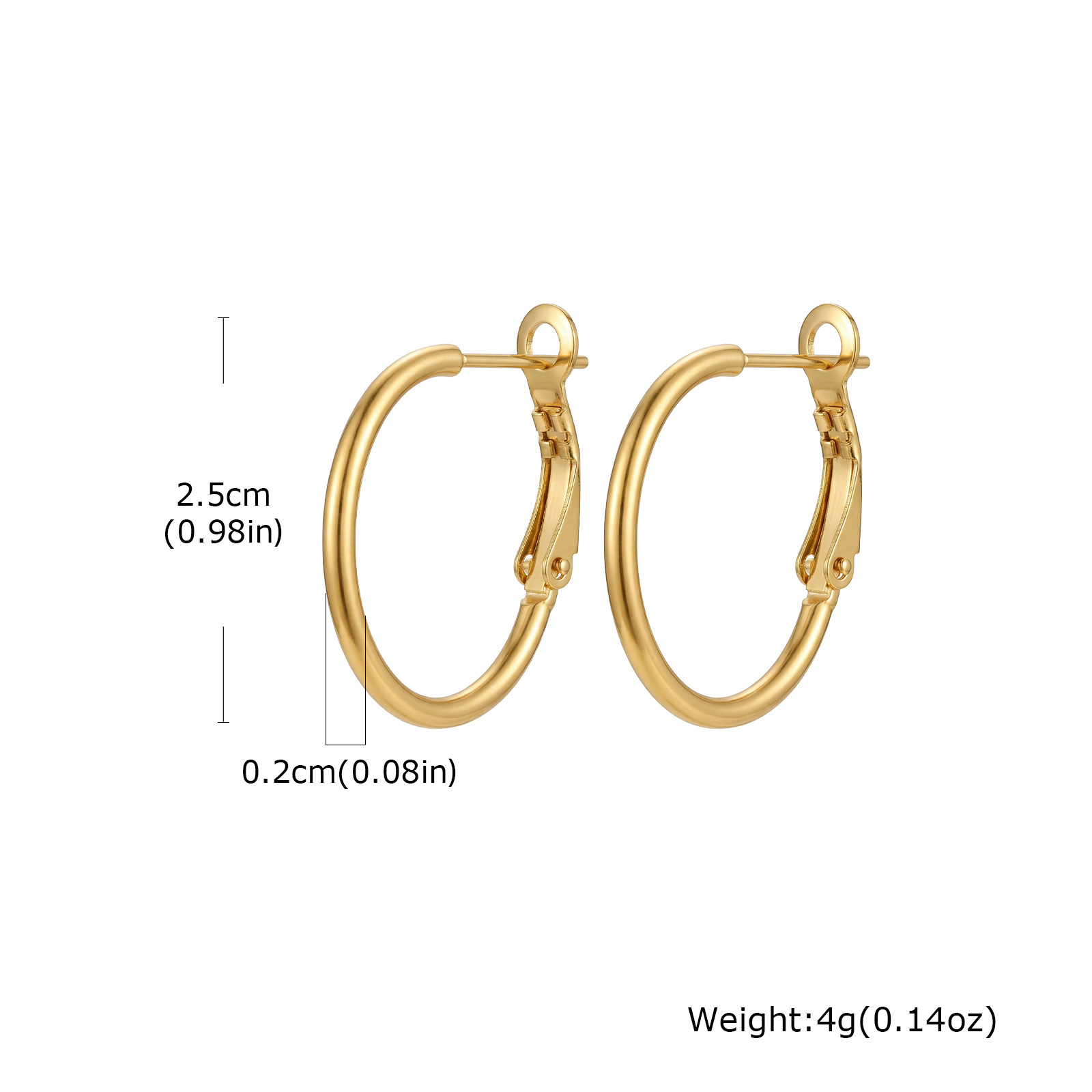 Stainless Steel Circle Earrings Exaggerated Thin Coil Large Ear Jewelry Titanium Steel Women's Accessories