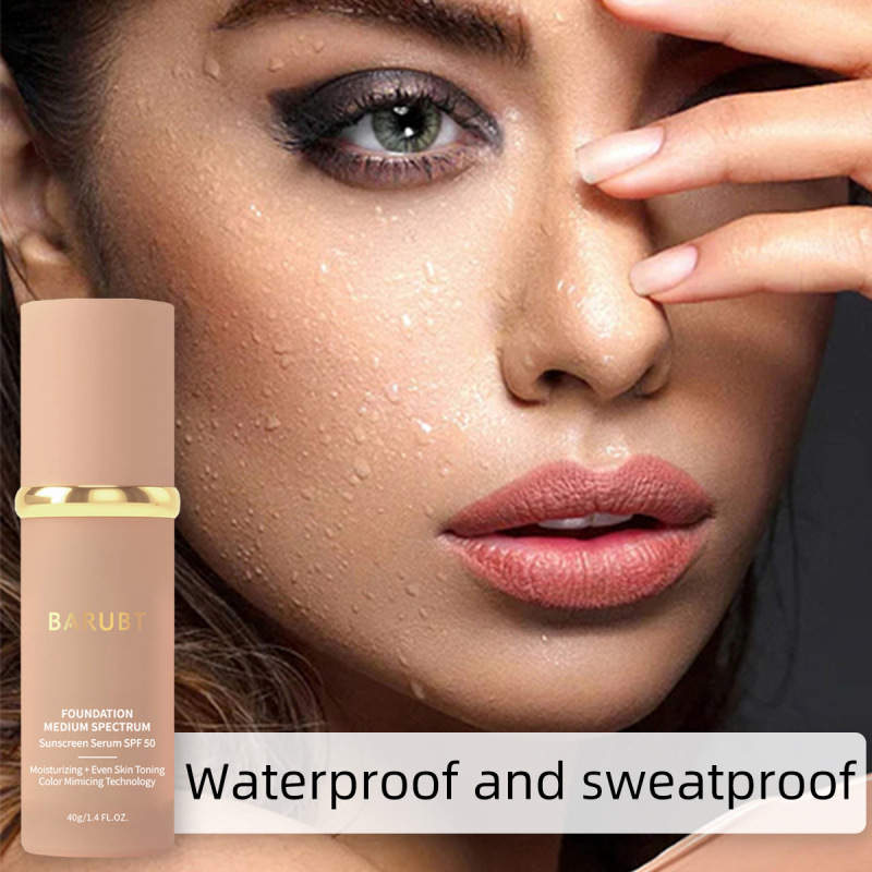 BARUBT Medium Spectrum Temperature Changing Foundation Cream Natural Concealer Dry Skin Not Cakey 40g