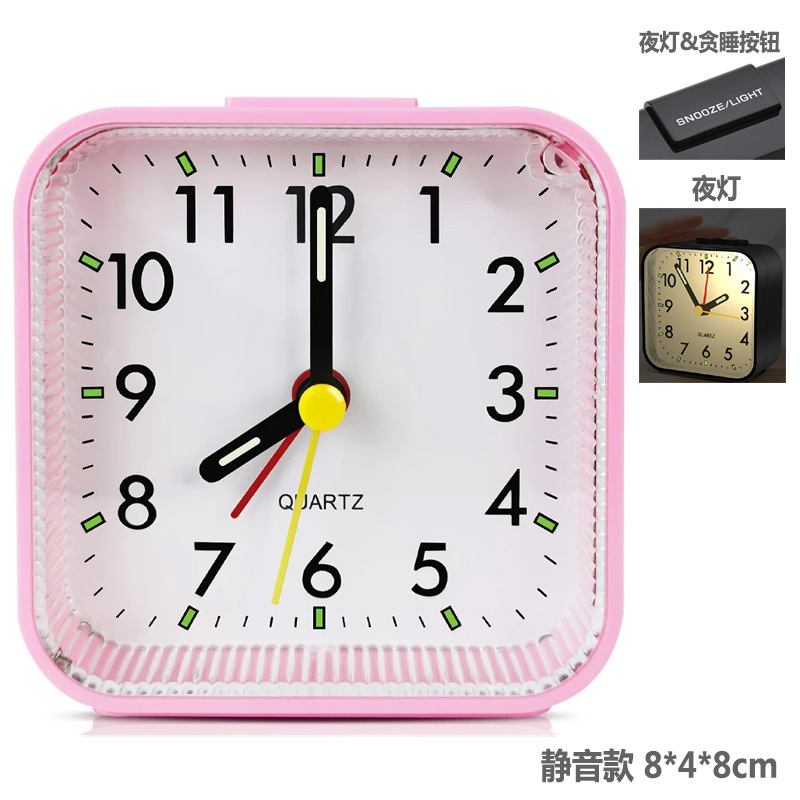Silent Alarm Clock Unbreakable Acrylic Mirror with Snooze and Light Children Student Special Alarm Clock