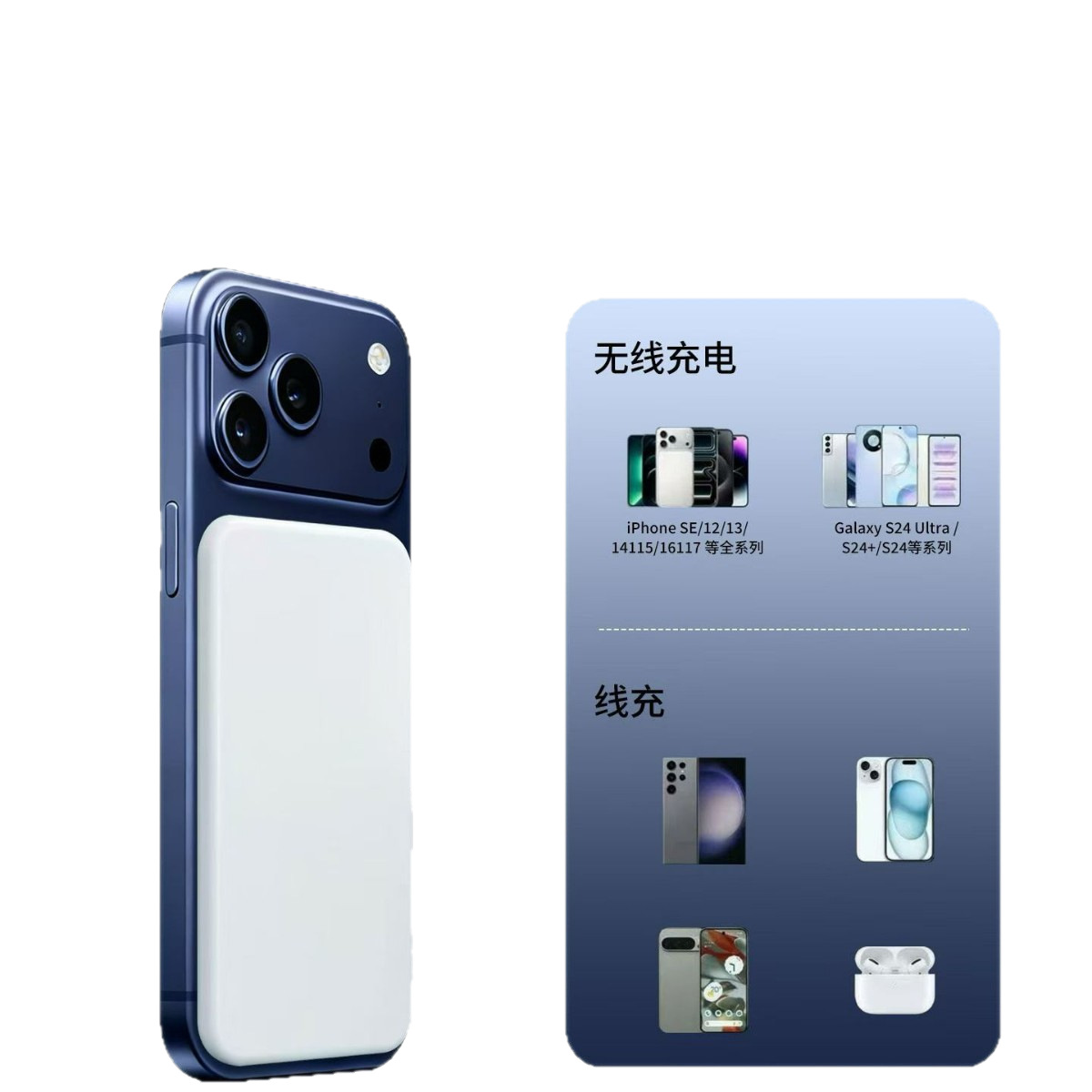 Power Bank 4000mAh Mobile Power Supply for Apple 17 Magnetic Wireless Charger Ultra-Thin Fast Charging 15