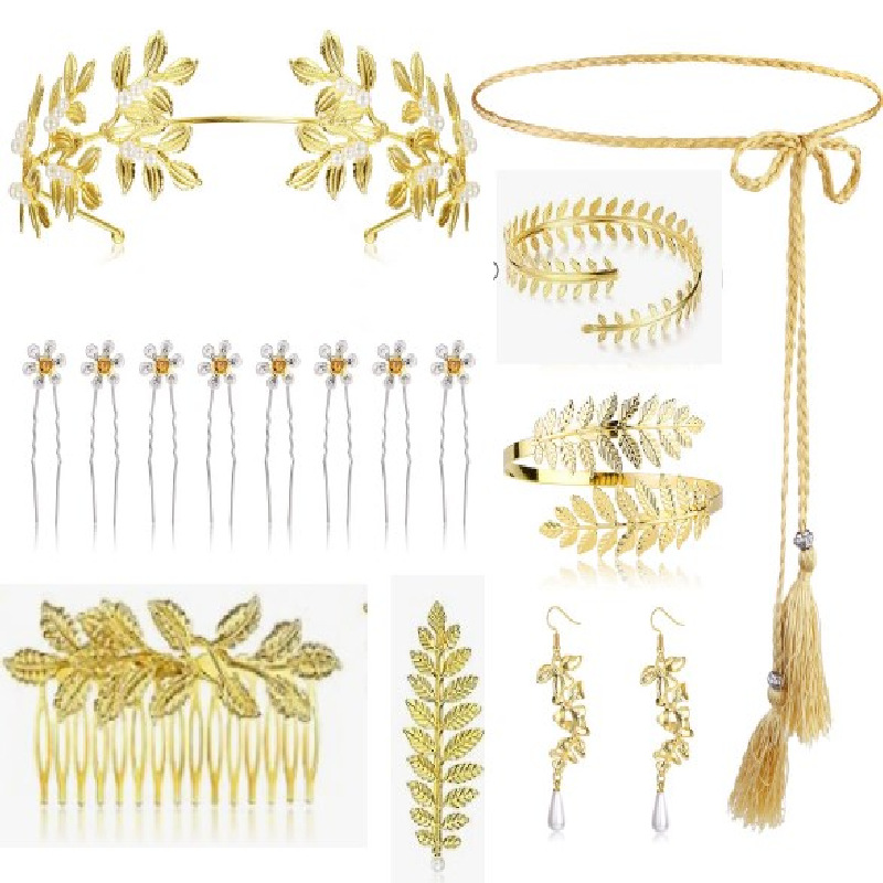 New Hair Accessory Gold Leaf Pearl Headband Accessory