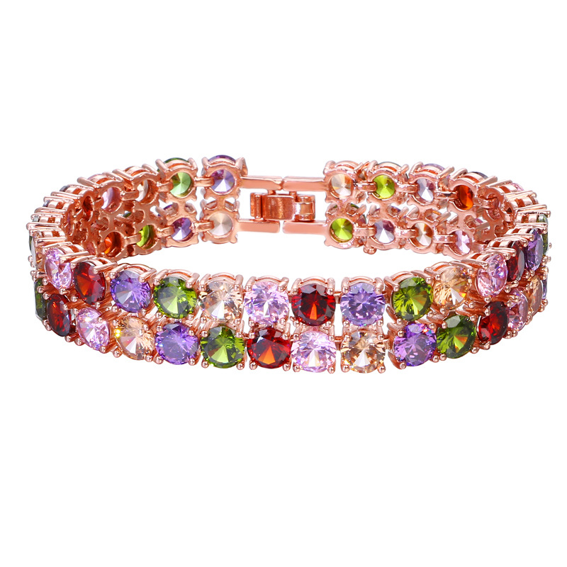 Colorful zircon bracelet series women copper bracelet micro-set zircon luxury jewelry