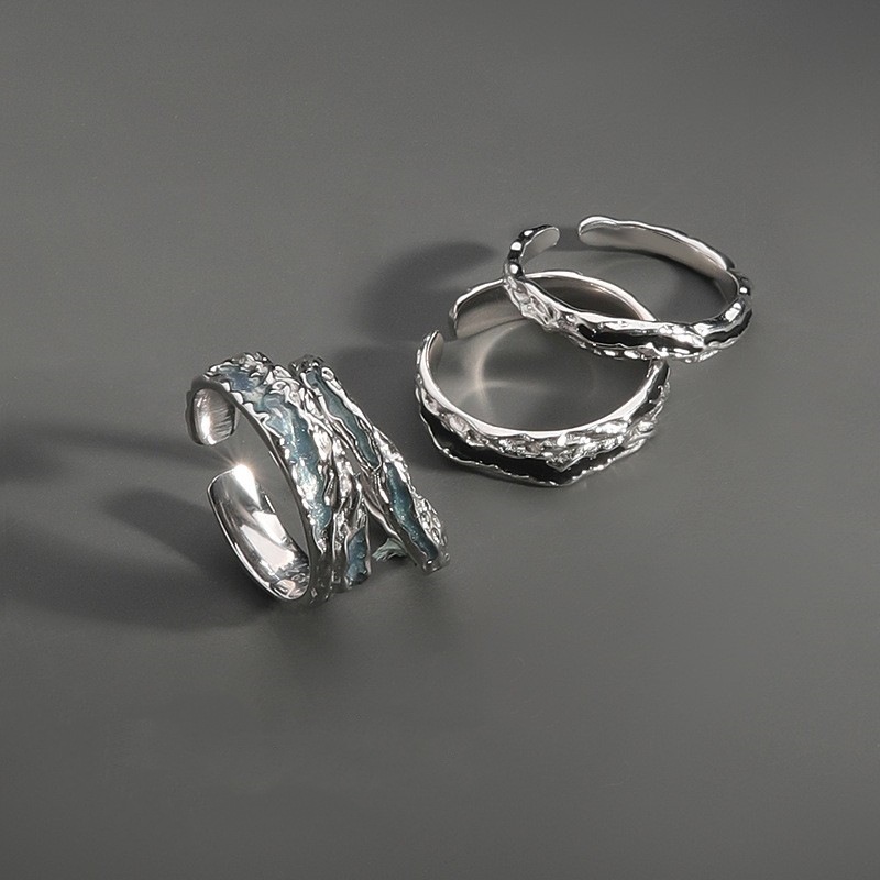 925 silver plated ring for men, brand men's single ring index finger ring self-discipline ring small crowd ring